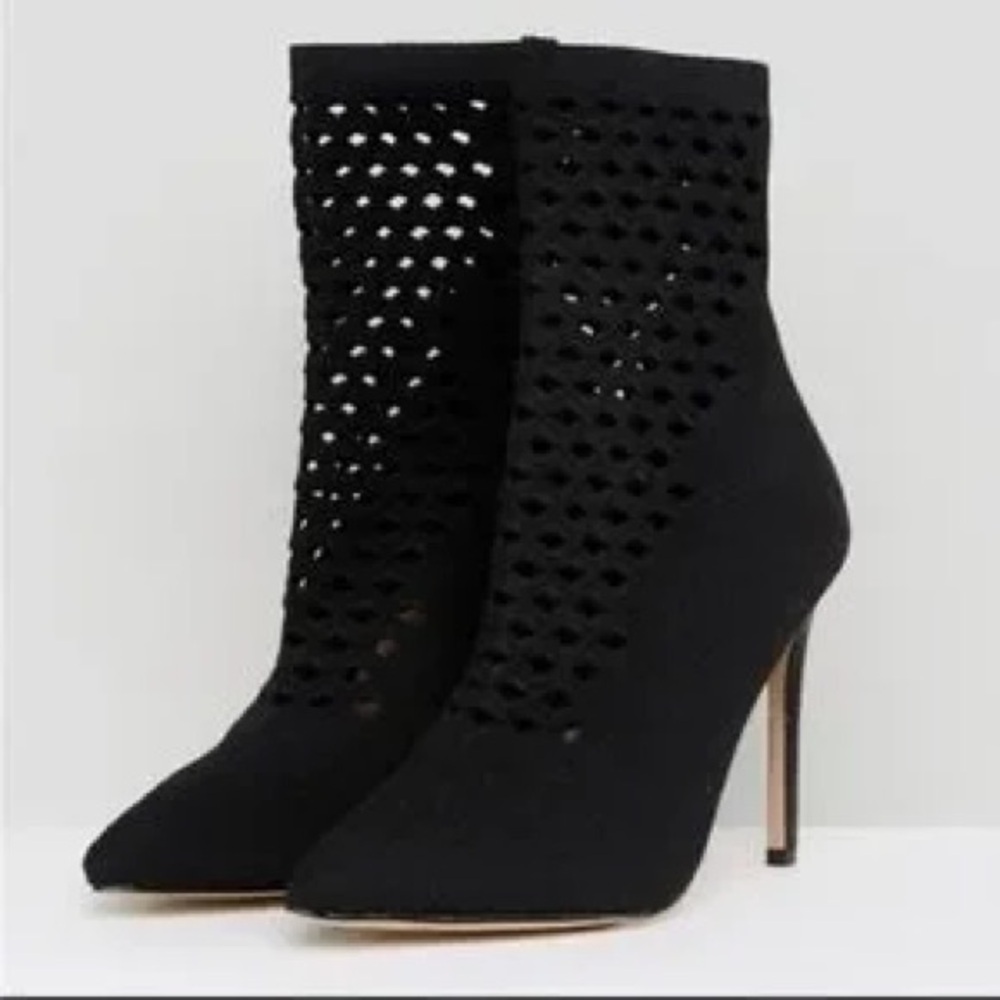 Aldo Black Knit Ankle Bootie Seassi